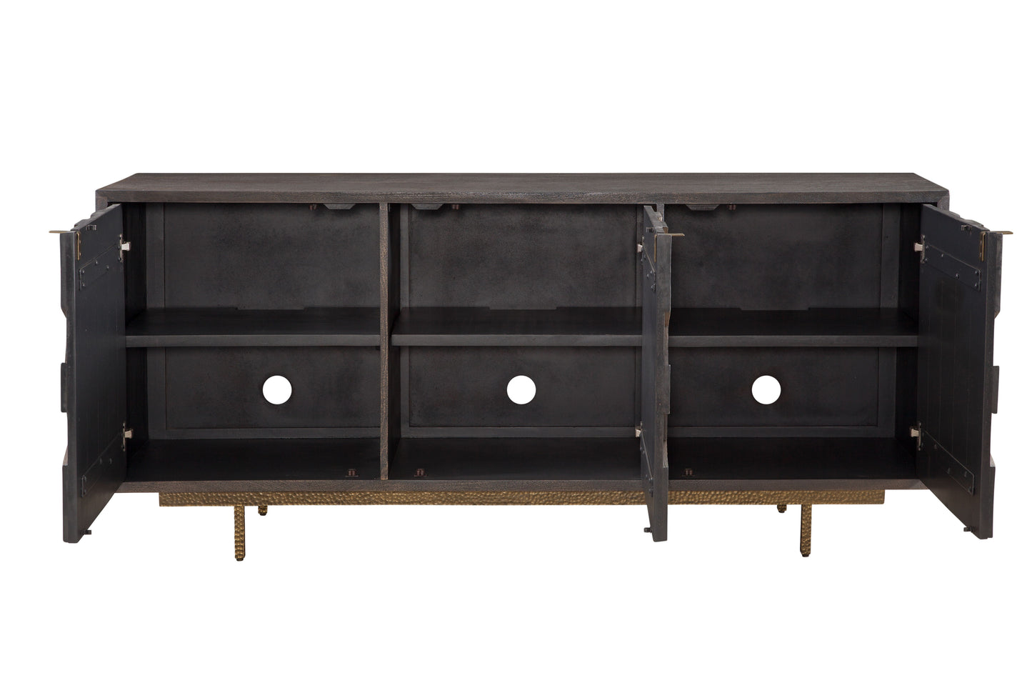 Adrienne - Server - Sandblasted Dark Brown & Antique Gold Metal