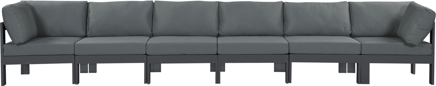 Nizuc - Outdoor Patio 6 Seat Modular Sofa With Gray Frame