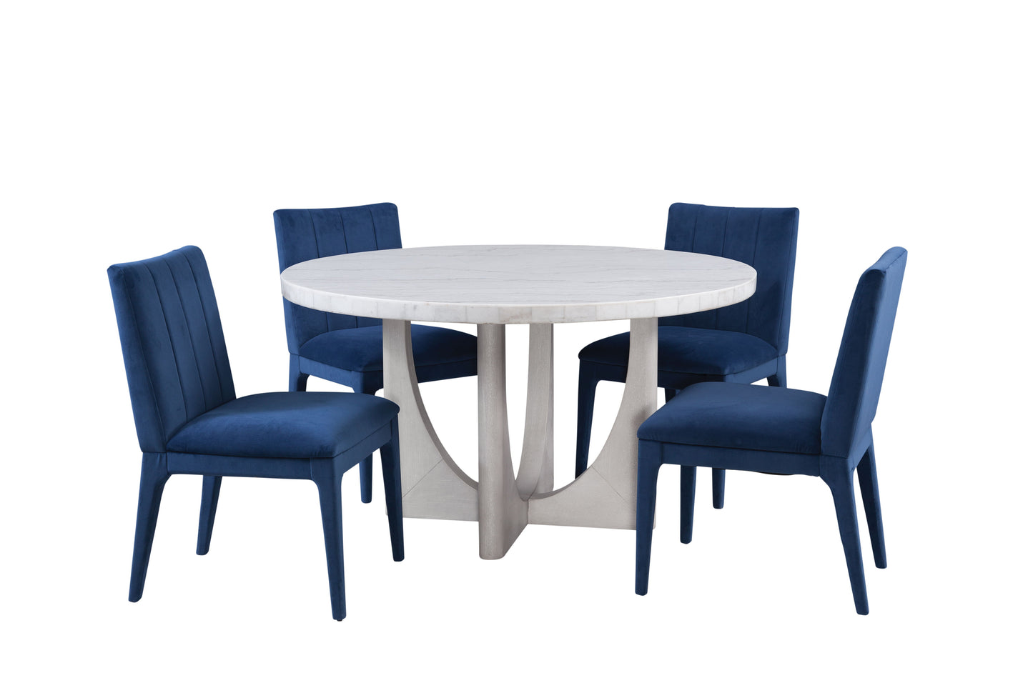 Gavin - Dining Table - Driftwood / White Marble