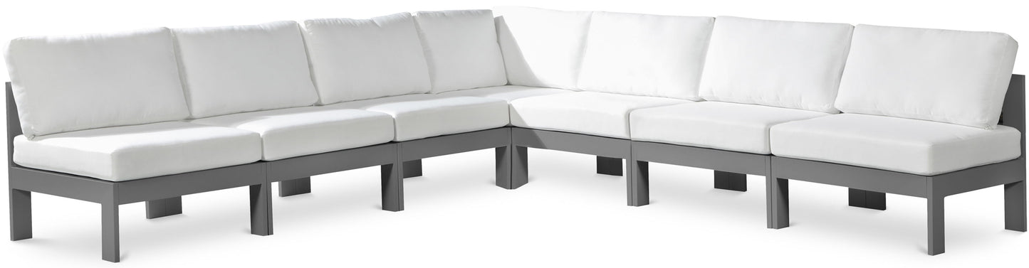 Nizuc - Outdoor Patio 7 Piece Modular Sectional With Gray Frame