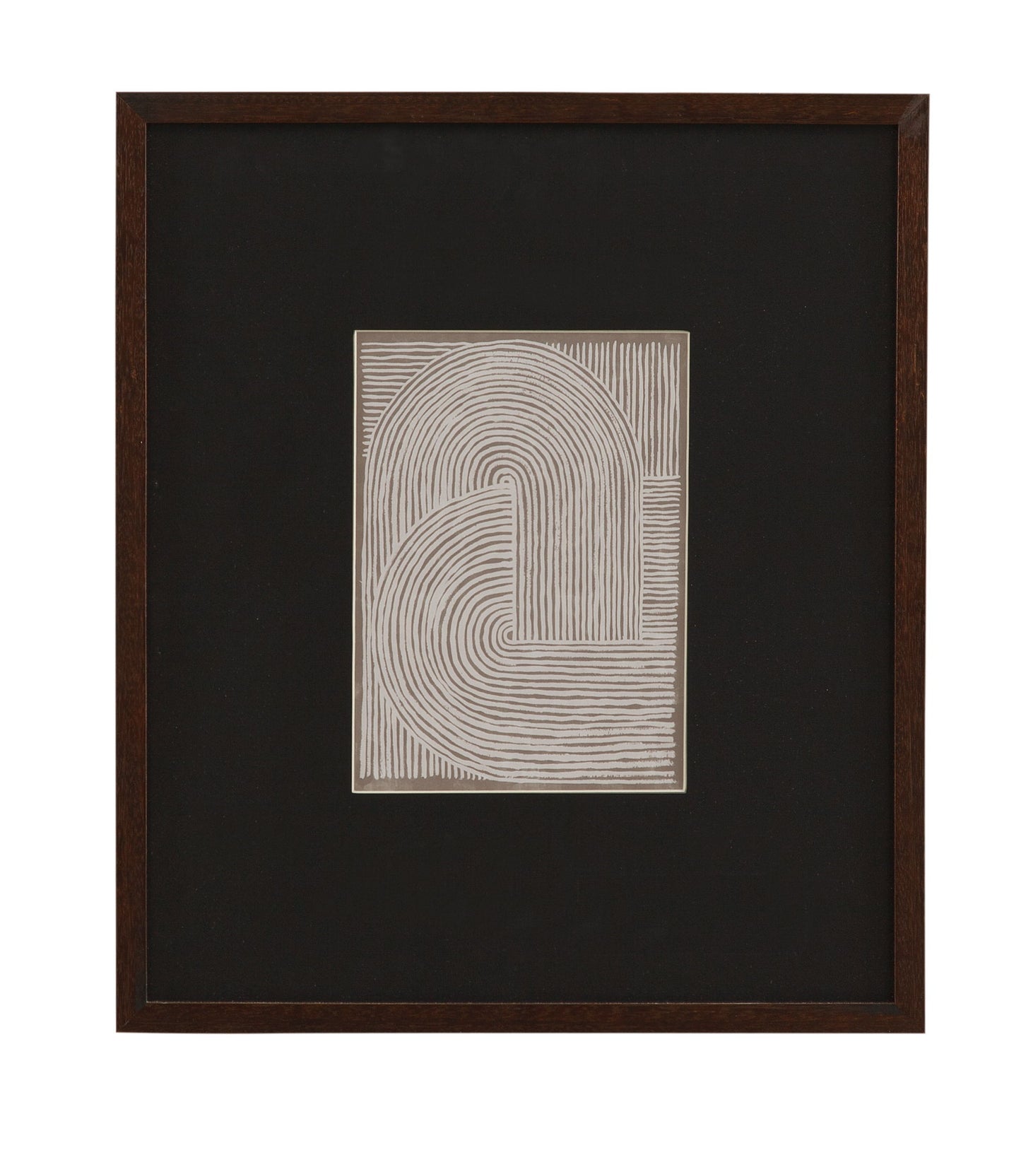Neutral Strokes IV Framed Print - Black