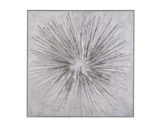 Energy Burst Canvas Art - Pearl Silver