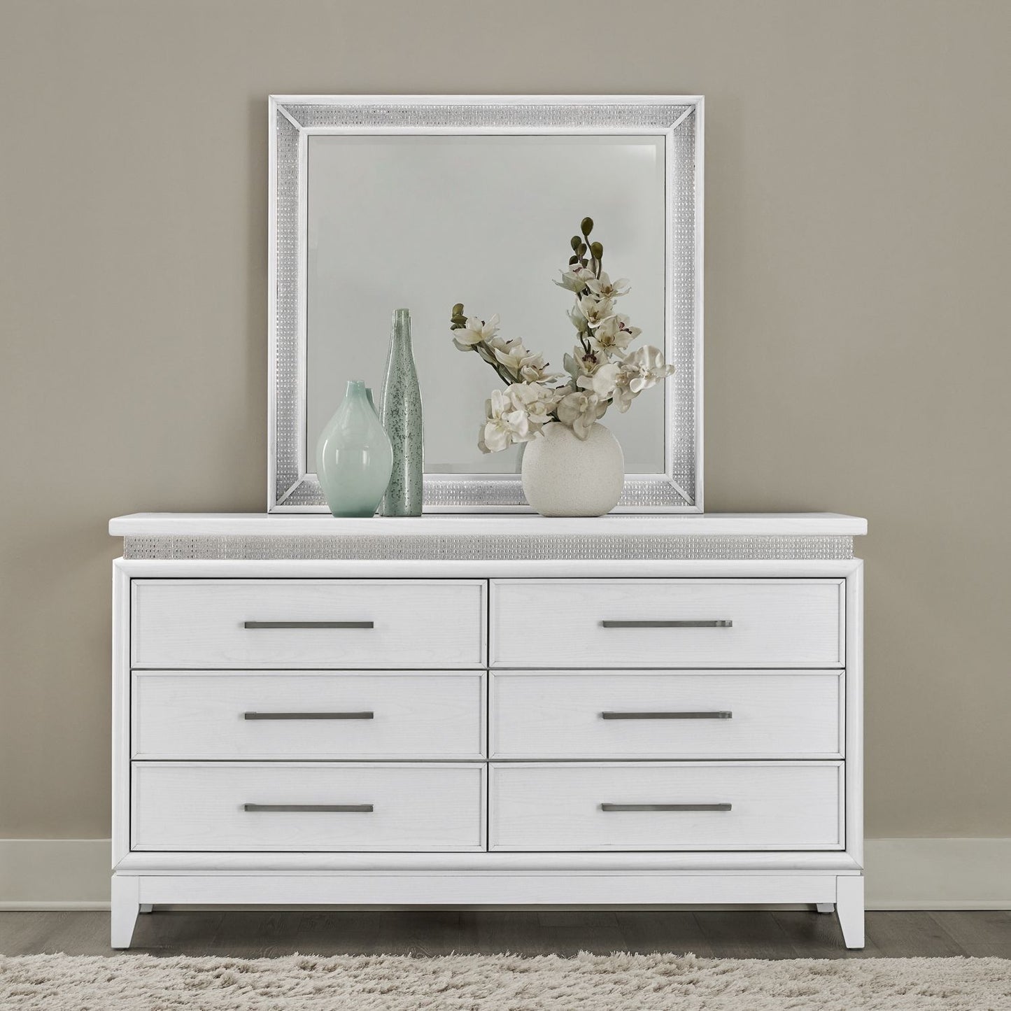 Reflections - Dresser & Mirror - White