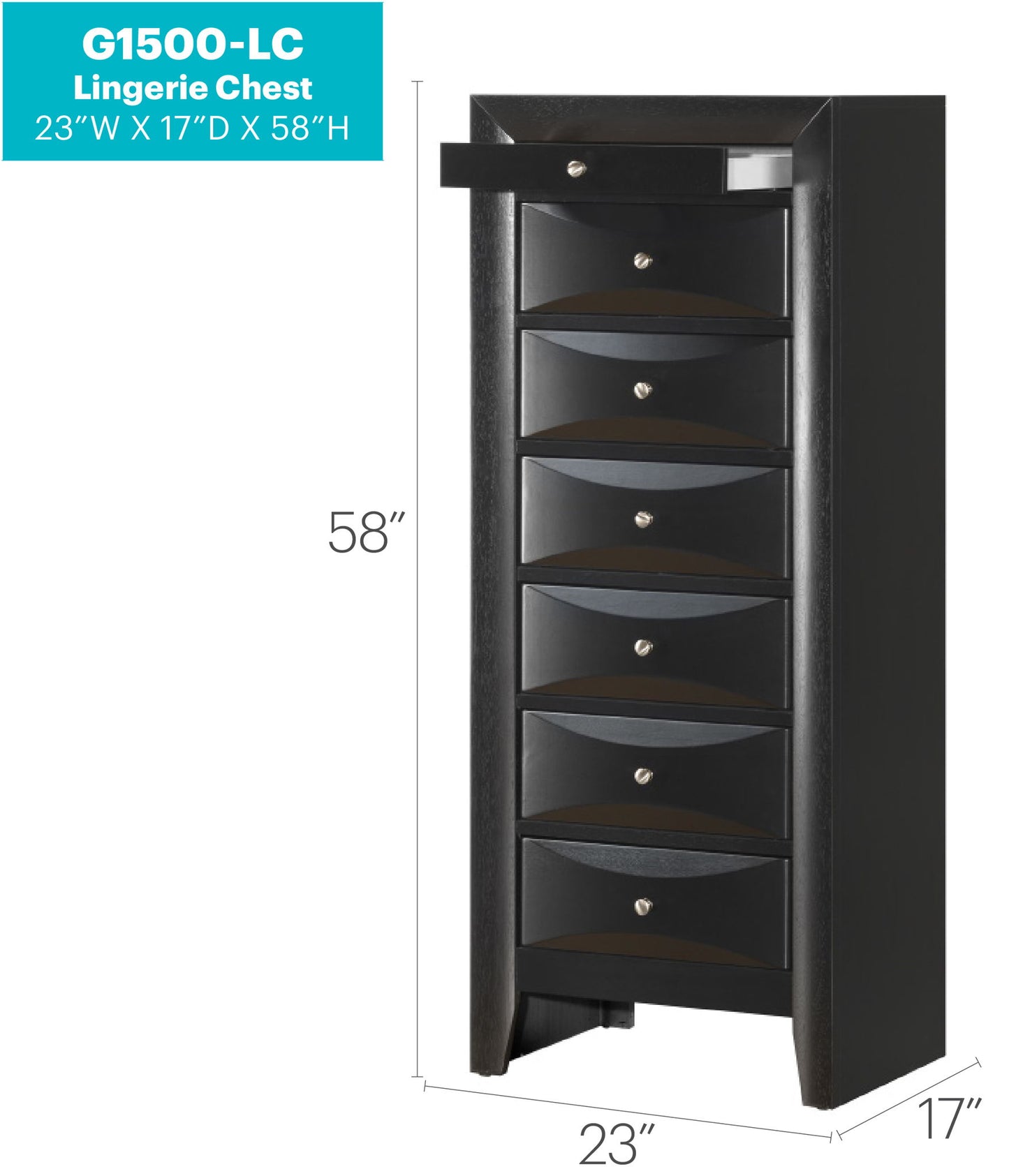 Glory Furniture - Marilla - 7 Drawer Lingerie Chest