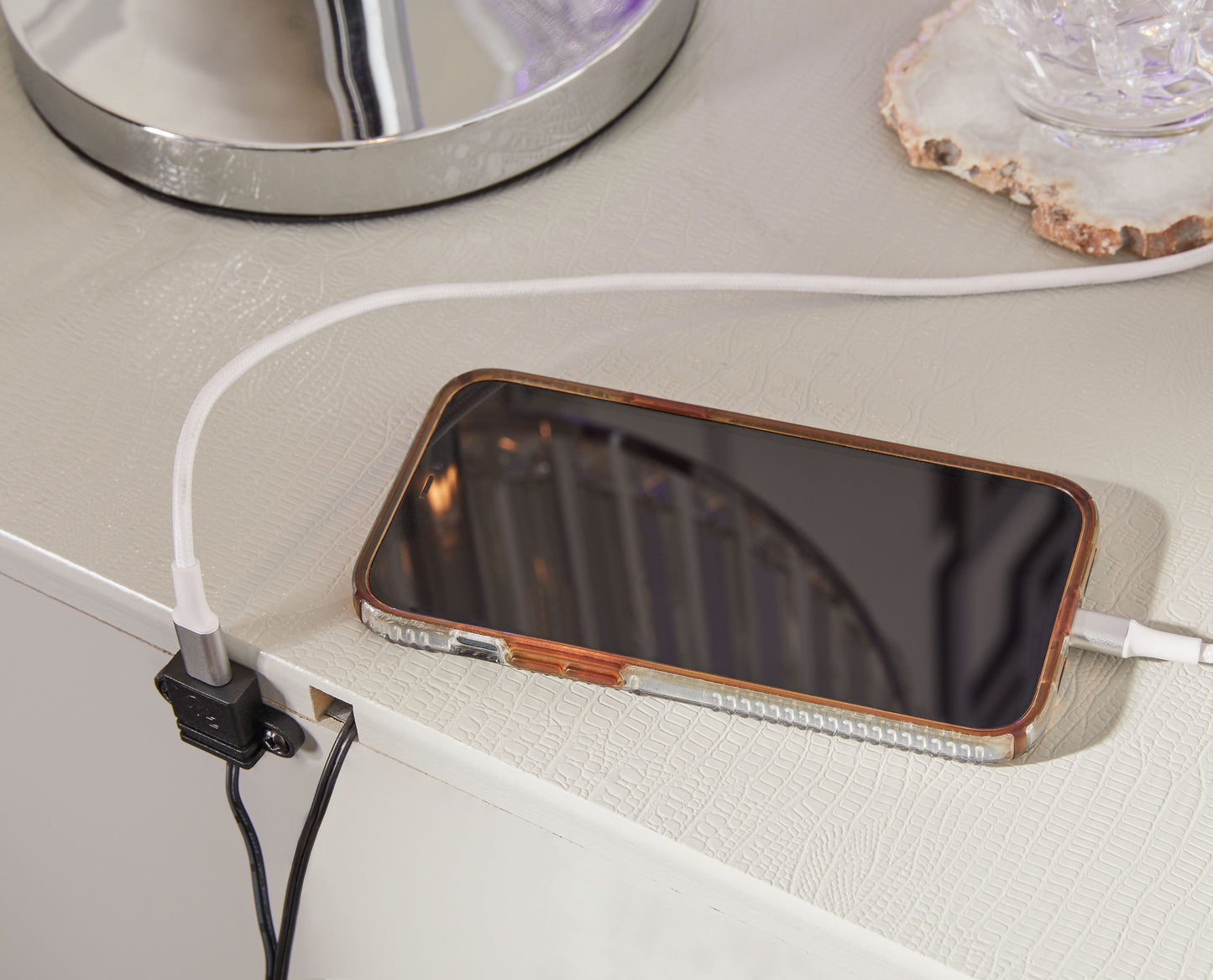 Zyniden - Two Drawer Night Stand - Silver