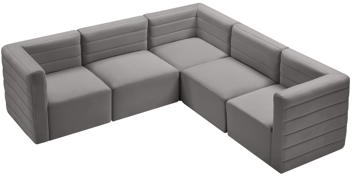 Quincy - Modular Sectional 5 Piece - Grey