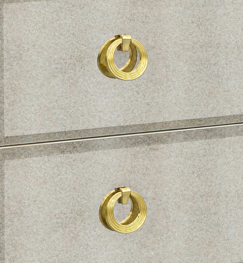 Bronze Mirror Glam Hall Chest - White