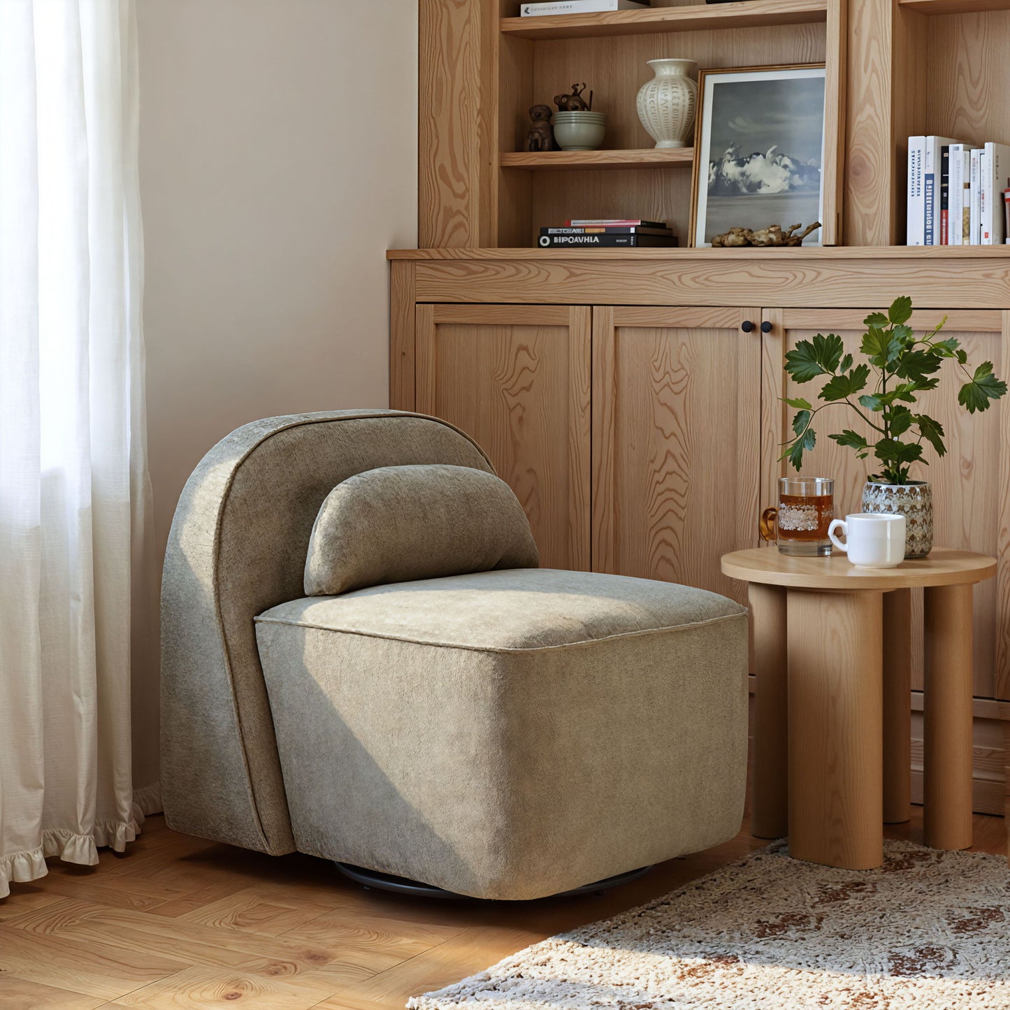 Kakao - Swivel Chair - Olive Brown