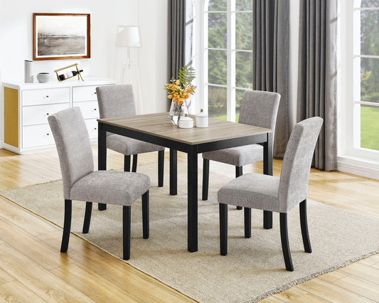Forana - 5 Piece Dining Room Set - Light Brown / Black