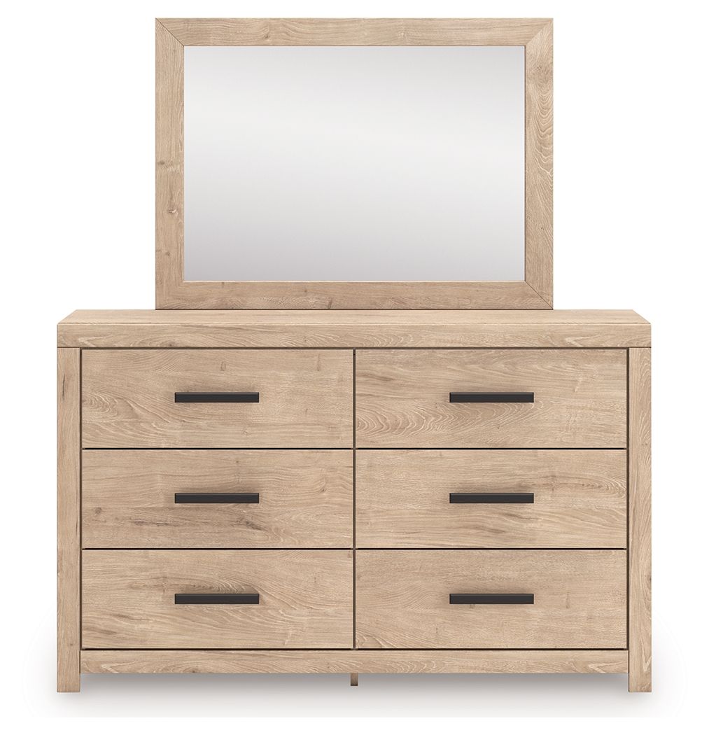 Sanginlane - Dresser and Mirror - Tan