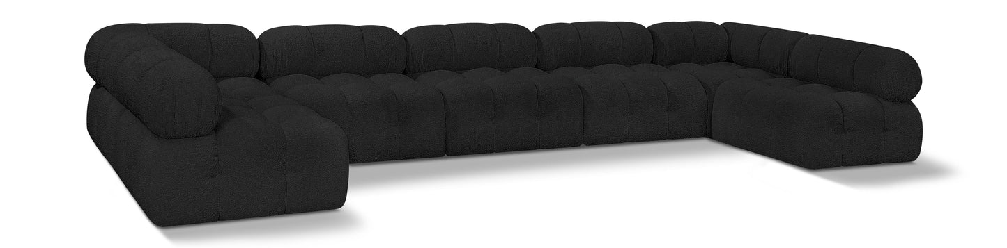 Ames - 7 Piece Boucle Fabric Modular Sectional