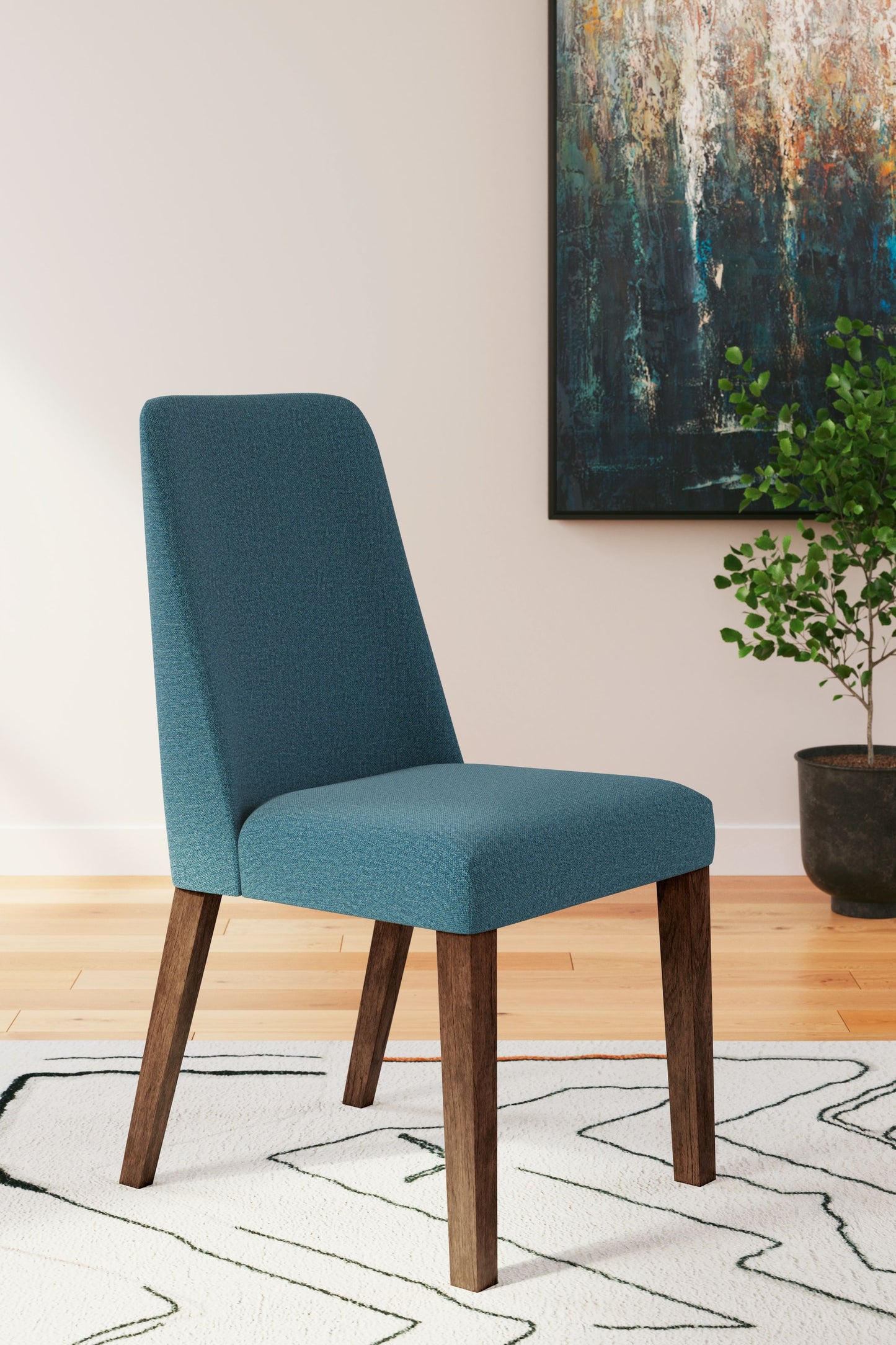 Lyncott - Dining Uph Side Chair (Set of 2) - Blue / Brown