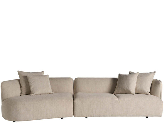 Danica - 2 Piece Sectional (Left Short Chaise, Right Long Chaise) - Beige / Gray