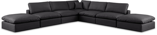 Comfy - 7 Piece Faux Leather Modular Corner Sectional