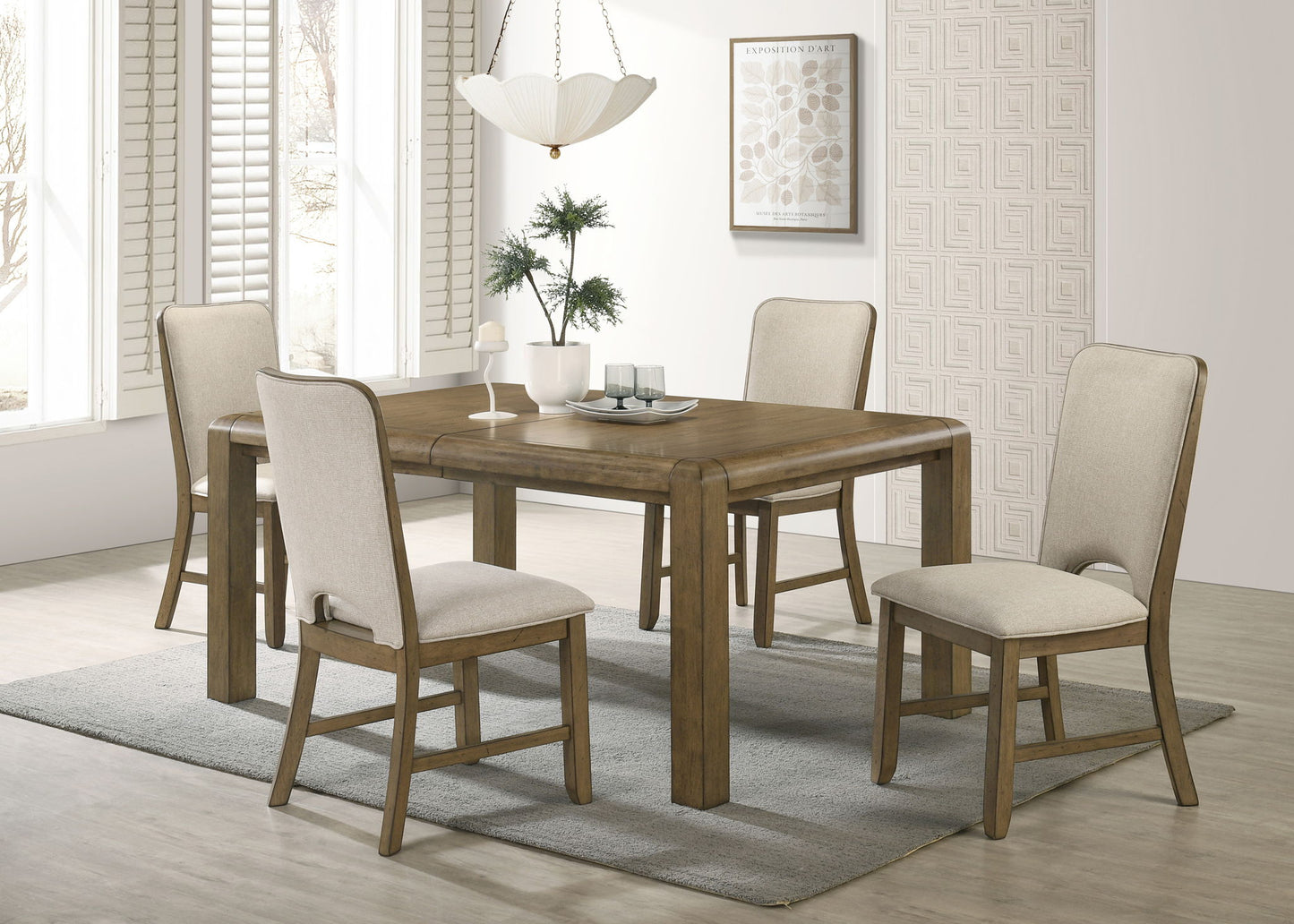 Cockrell - Dining Table ( With 18" Leaf) - Light Brown
