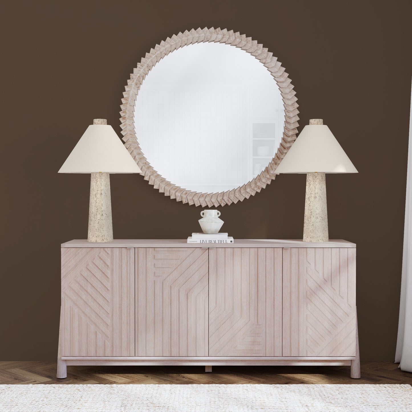 Claire - Wall Mirror - White Wash