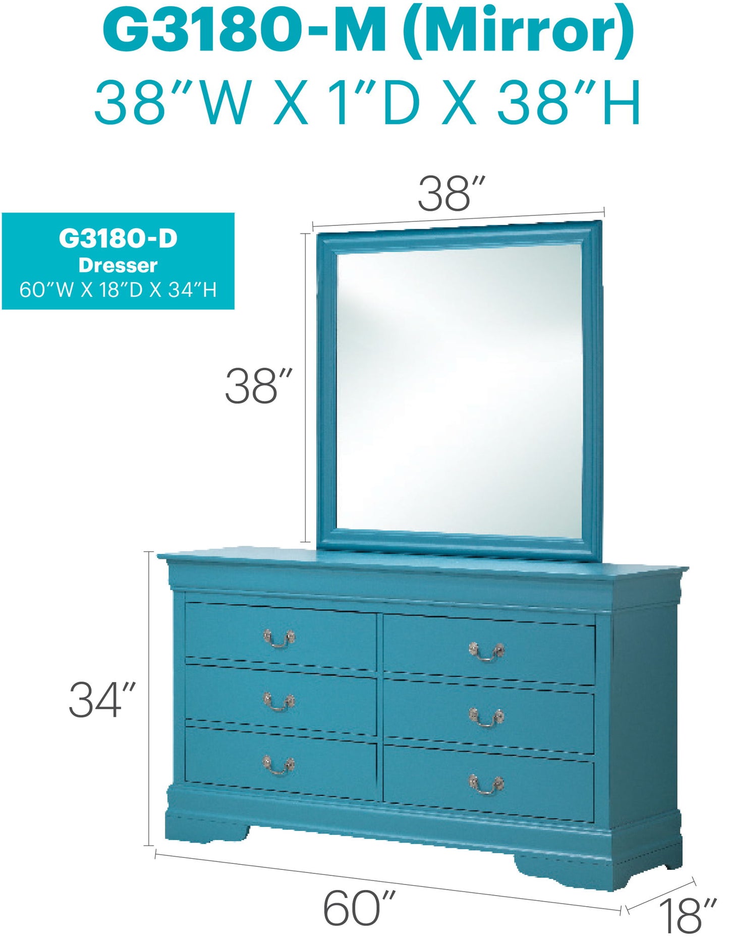 Glory Furniture - Louis Phillipe - Dresser