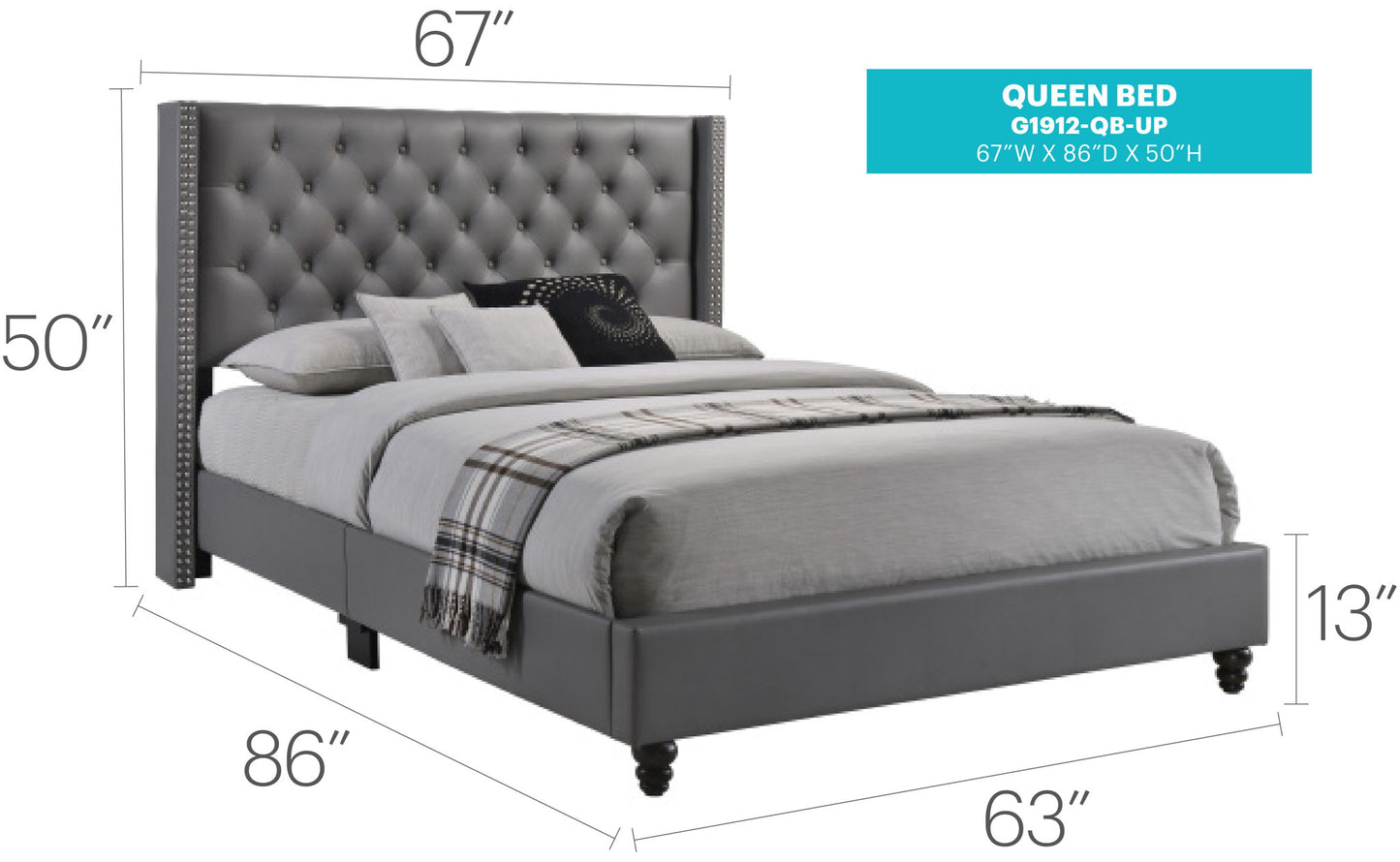 Glory Furniture - Julie - Upholstered Bed