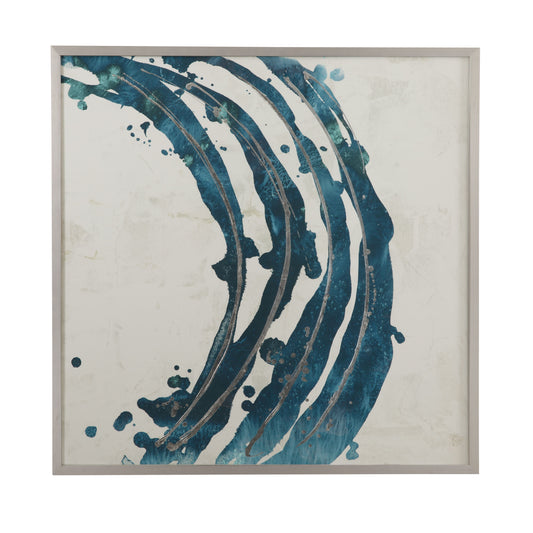 Embellished Blue Circle II Framed Print-131 - Blue