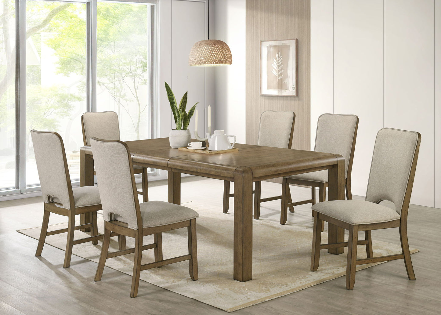 Cockrell - Dining Table ( With 18" Leaf) - Light Brown