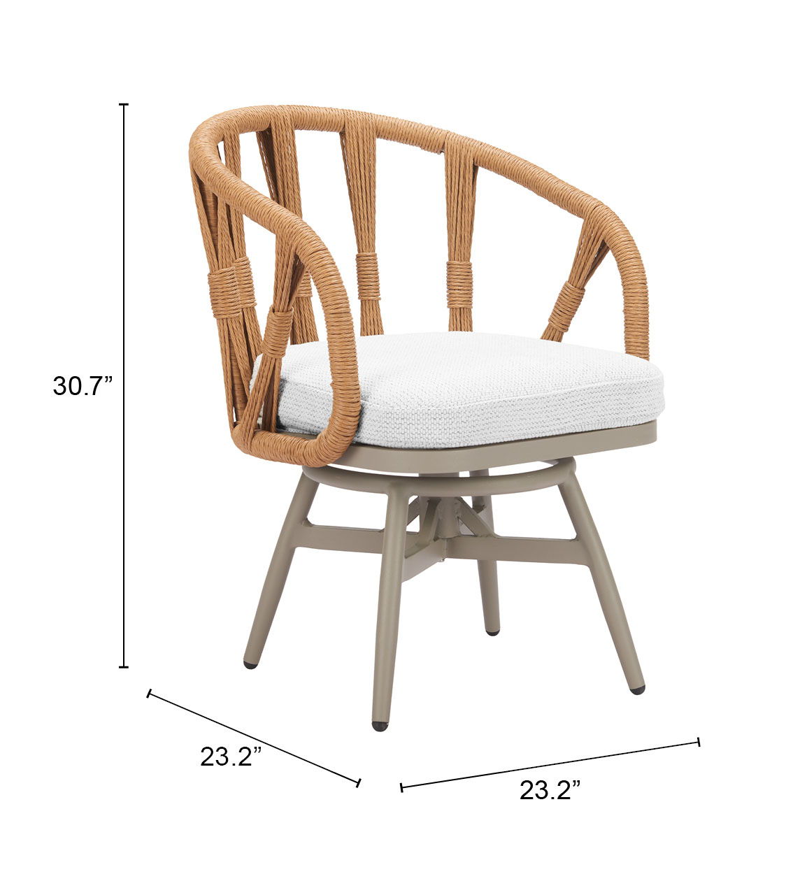 Safal - Outdoor Swivel Dining Chair - Multicolor