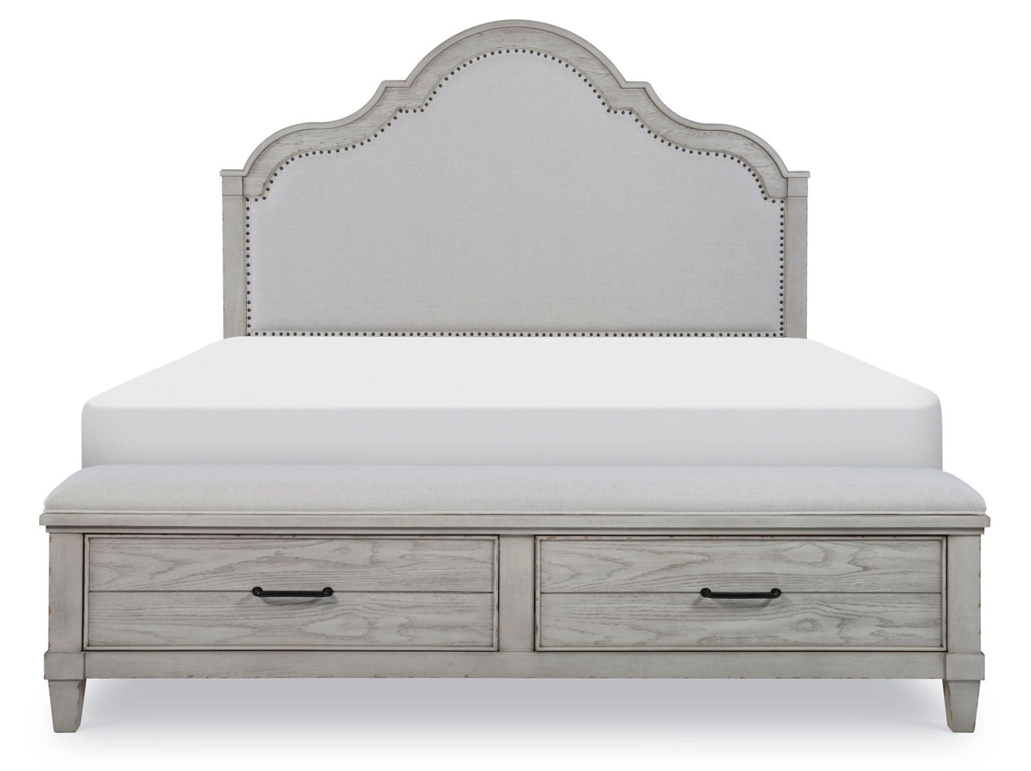 Belhaven - Upholstered Panel Bed With Storage Footboard