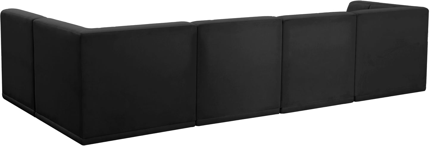 Relax - Modular Sectional 5 Piece - Black - Fabric