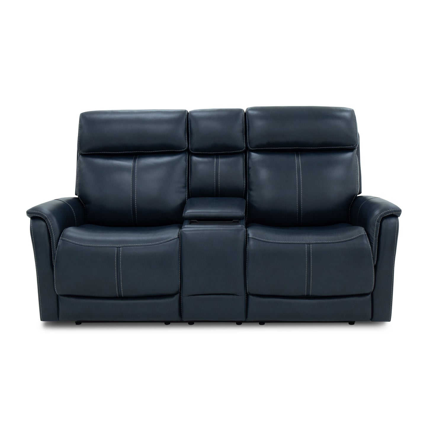 View - Power Reclining Loveseat With Console, Power Headrest & Lumbar