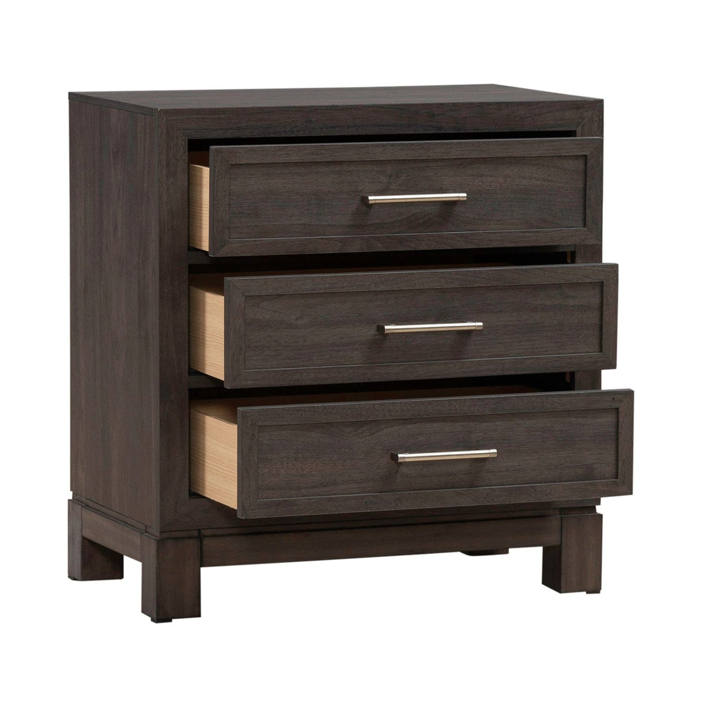 Modern Edge - Nightstand With Charging Station - Brown