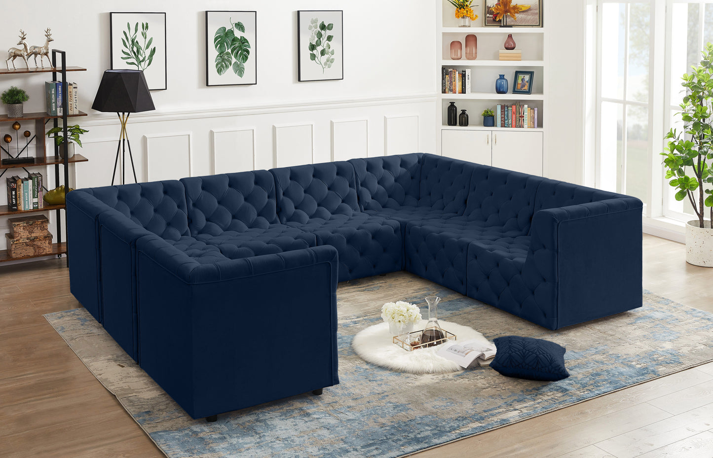 Tuft - Modular Sectional 8 Piece - Navy - Fabric