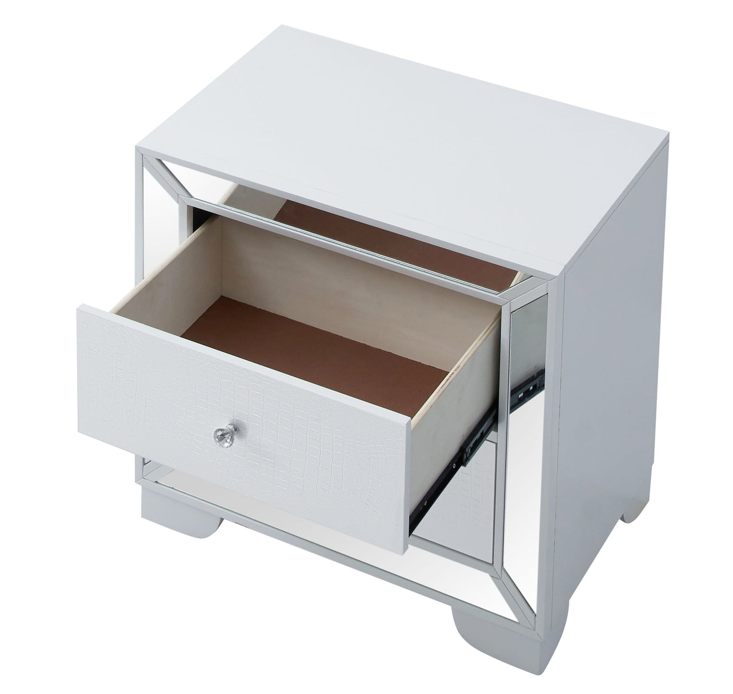 Hollywood Hills - Wooden Nightstand - Silver Champagne