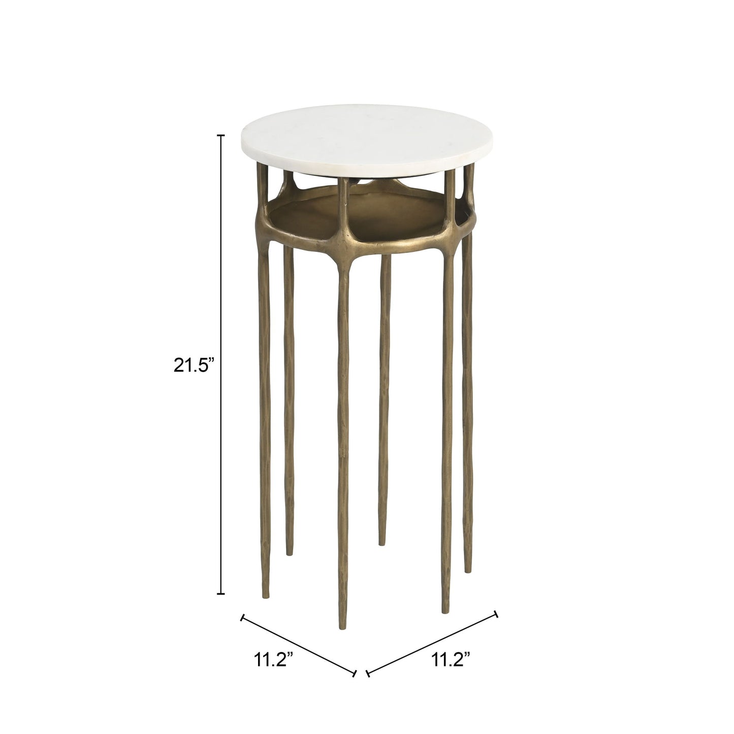 Bild - Side Table - White & Brass