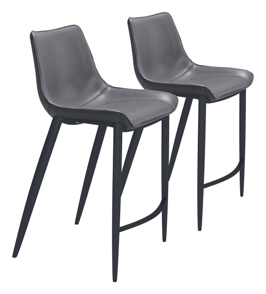 Magnus - Counter Chair (Set of 2) - Dark Gray / Black
