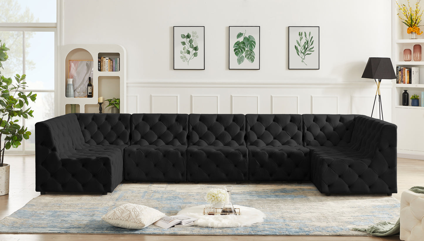 Tuft - Modular Sectional 7 Piece - Black - Fabric