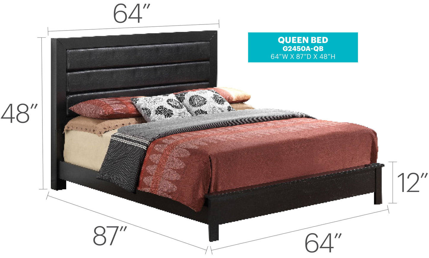 Glory Furniture - Burlington - Upholstered Bed