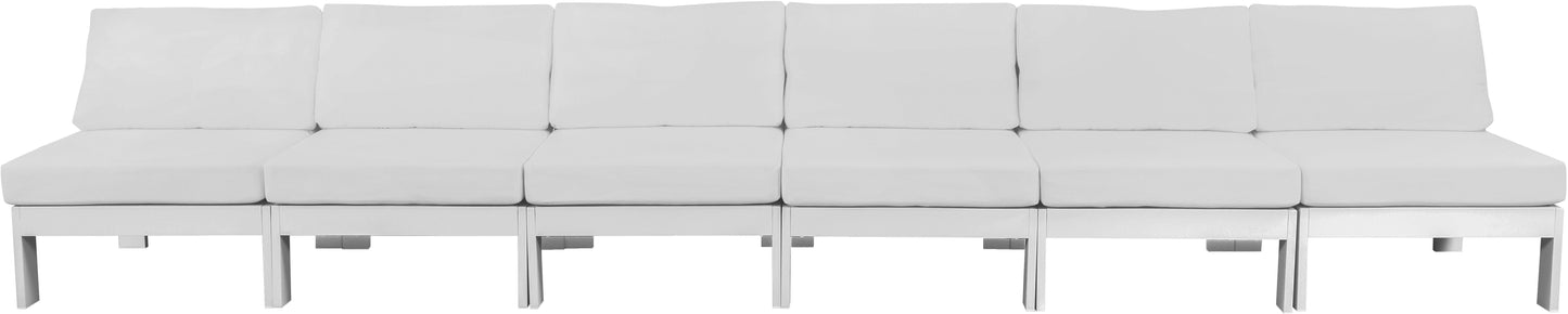 Nizuc - Outdoor Patio Modular Sofa Armless - White - Metal