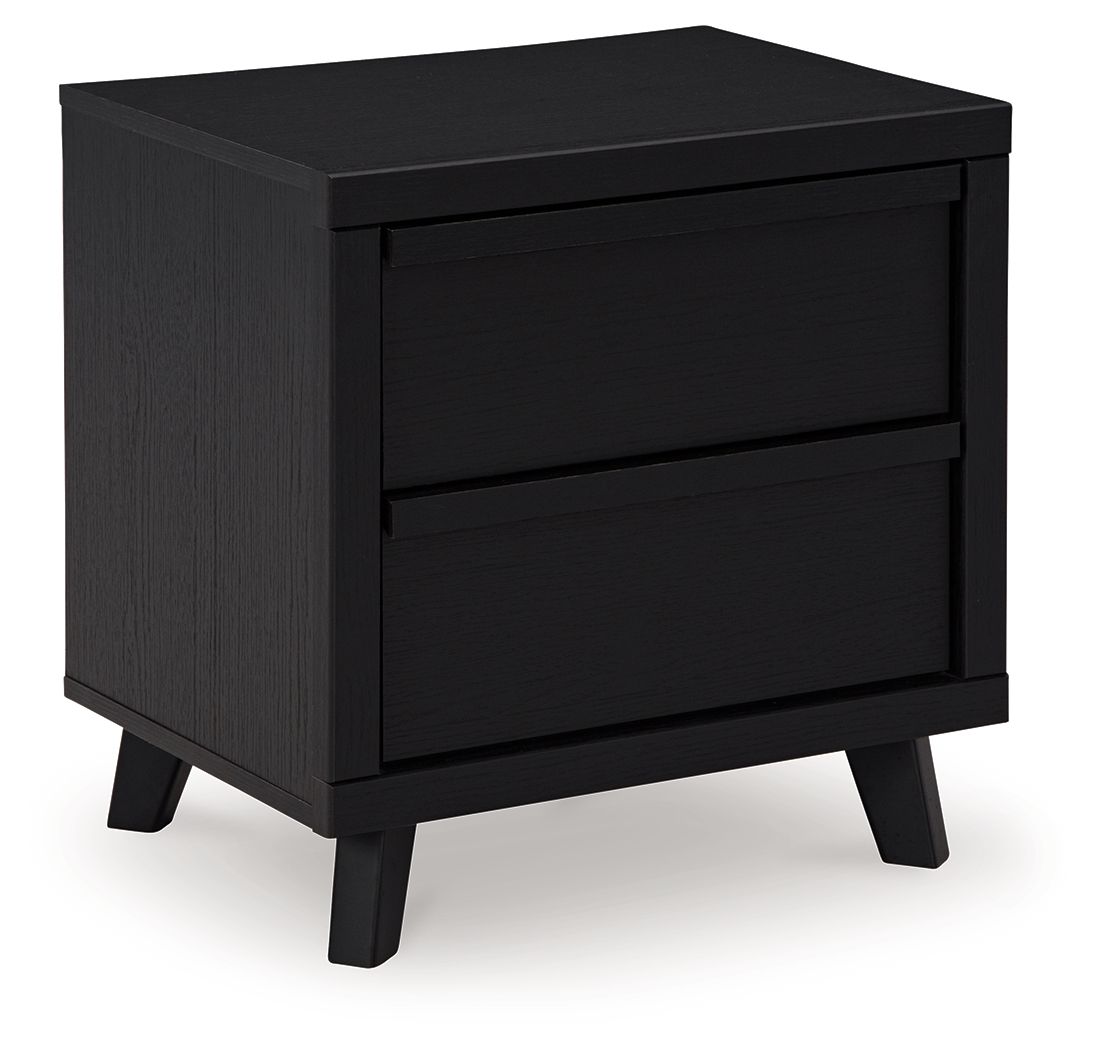 Danziar - Two Drawer Night Stand - Black