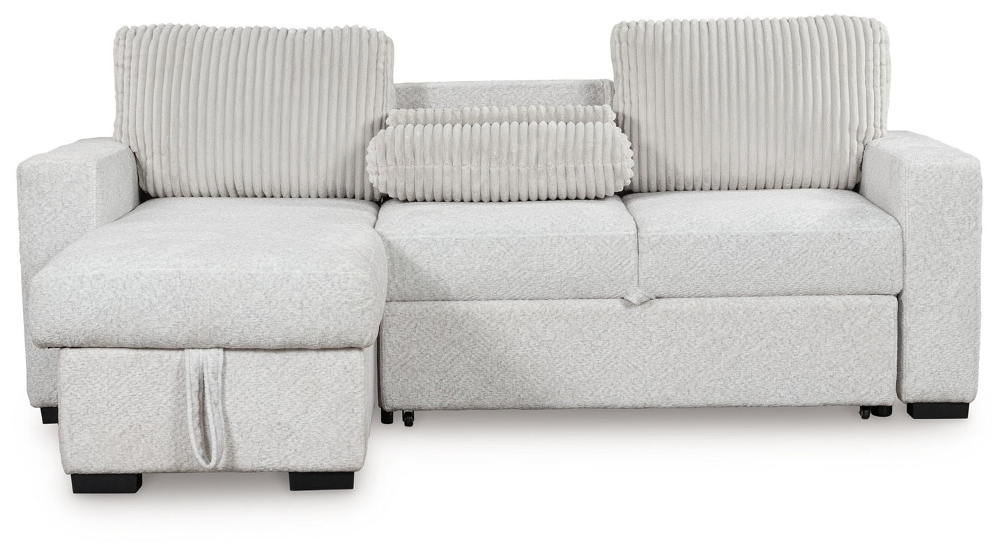 Wohlen - 2-Piece Sectional With Pop Up Sleeper And LAF Corner Chaise - Alloy