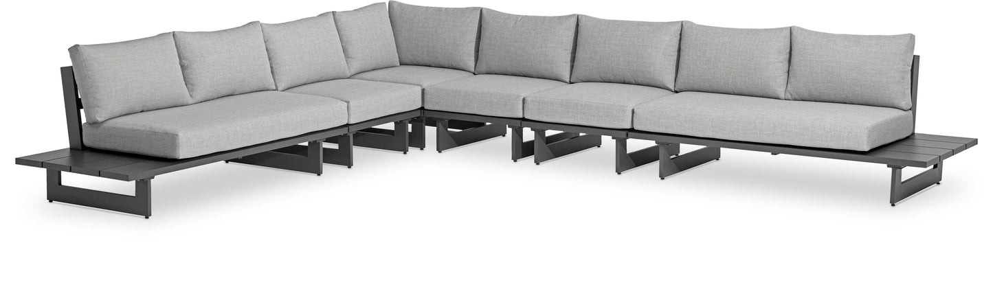 Maldives - 6 Piece Water Resistant Outdoor Patio Modular Sectional With Gray Base
