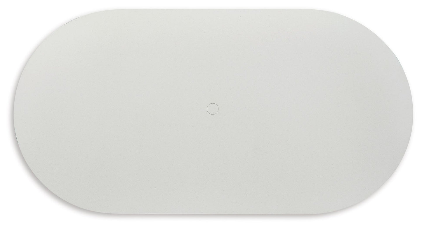 Seton Creek - Oval Dining Table With Umb Opt - White