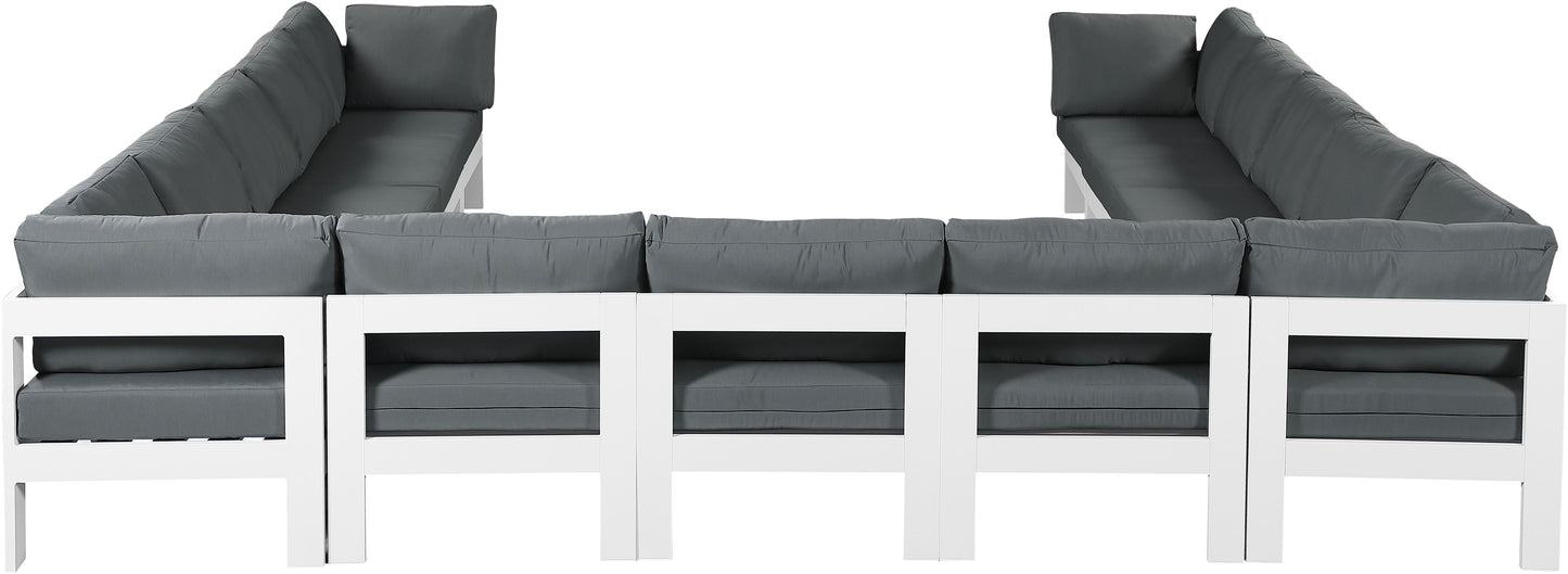 Nizuc - Outdoor Patio 13 Piece Modular Sectional With White Frame