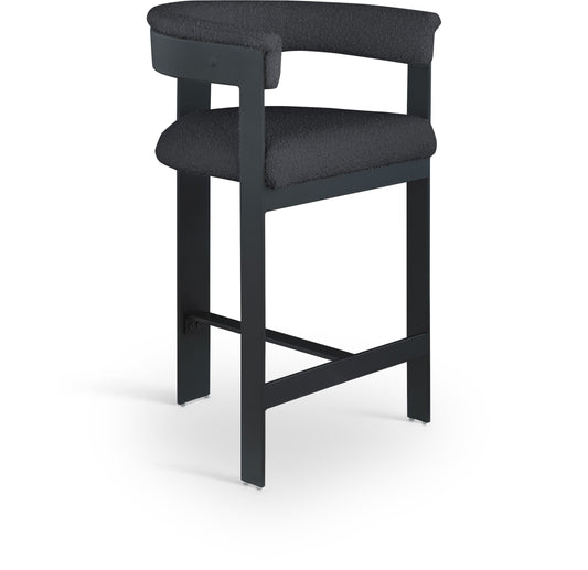Romeo - Boucle Counter Stool With Black Base (Set of 2)