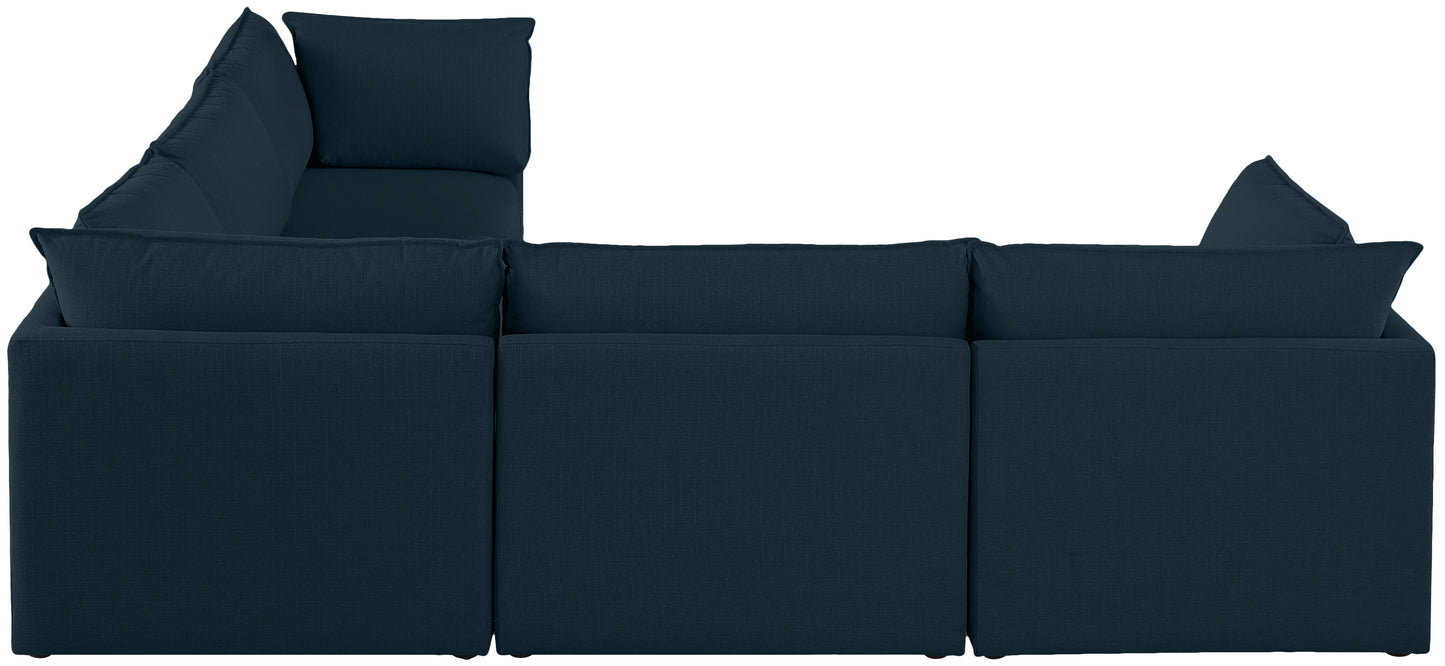 Mackenzie - Modular Sectional 5 Piece - Navy - Modern & Contemporary