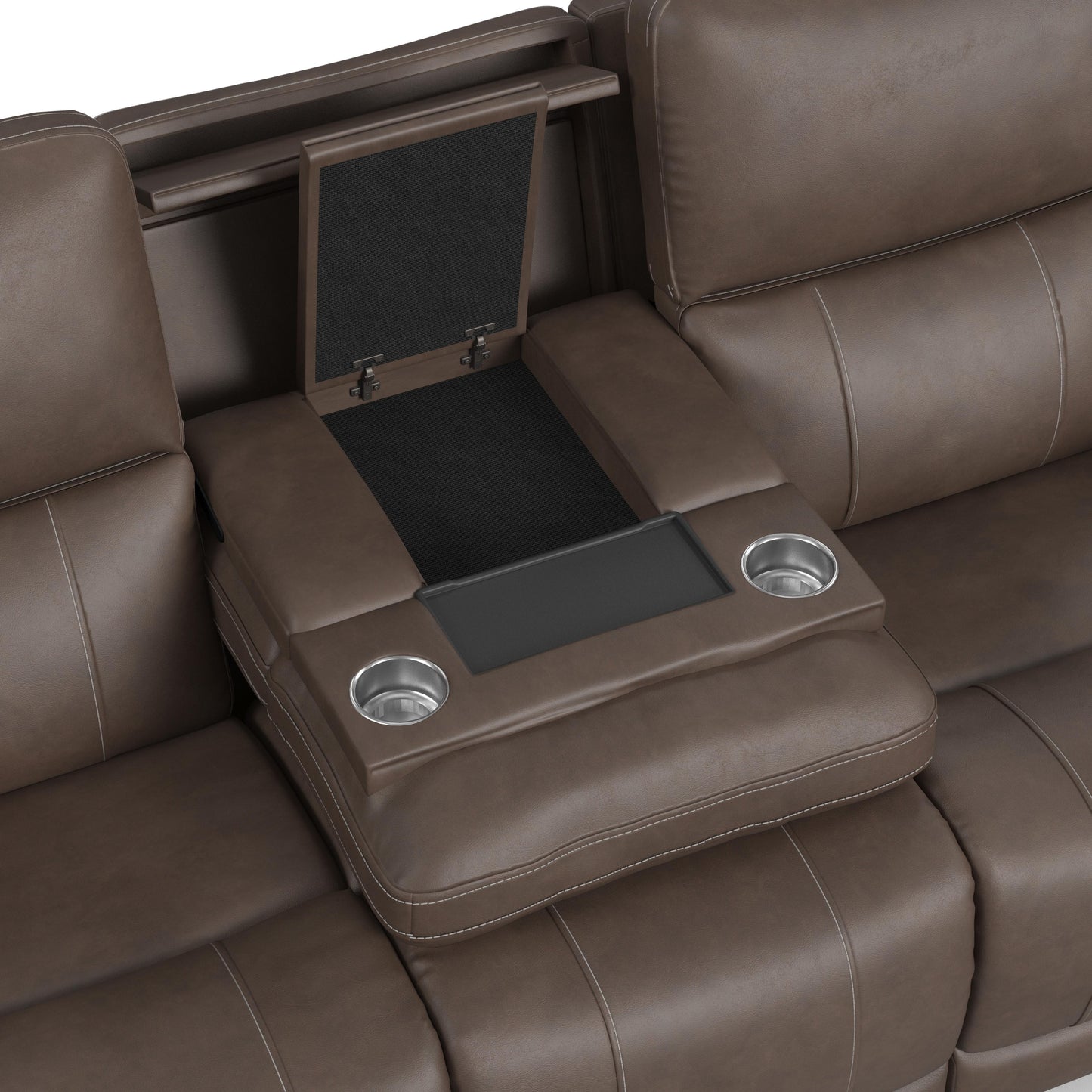 Carter - Power Reclining Sofa With Console & Power Headrests & Lumbar - Cappuccino