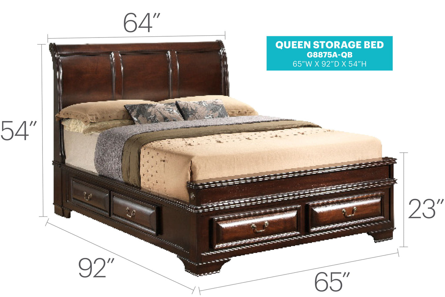 Glory Furniture - LaVita - Storage Bed