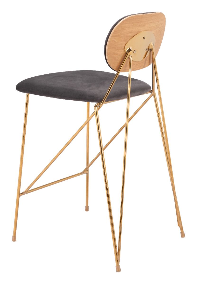 Georges - Counter Stool (Set of 2) - Gray / Gold