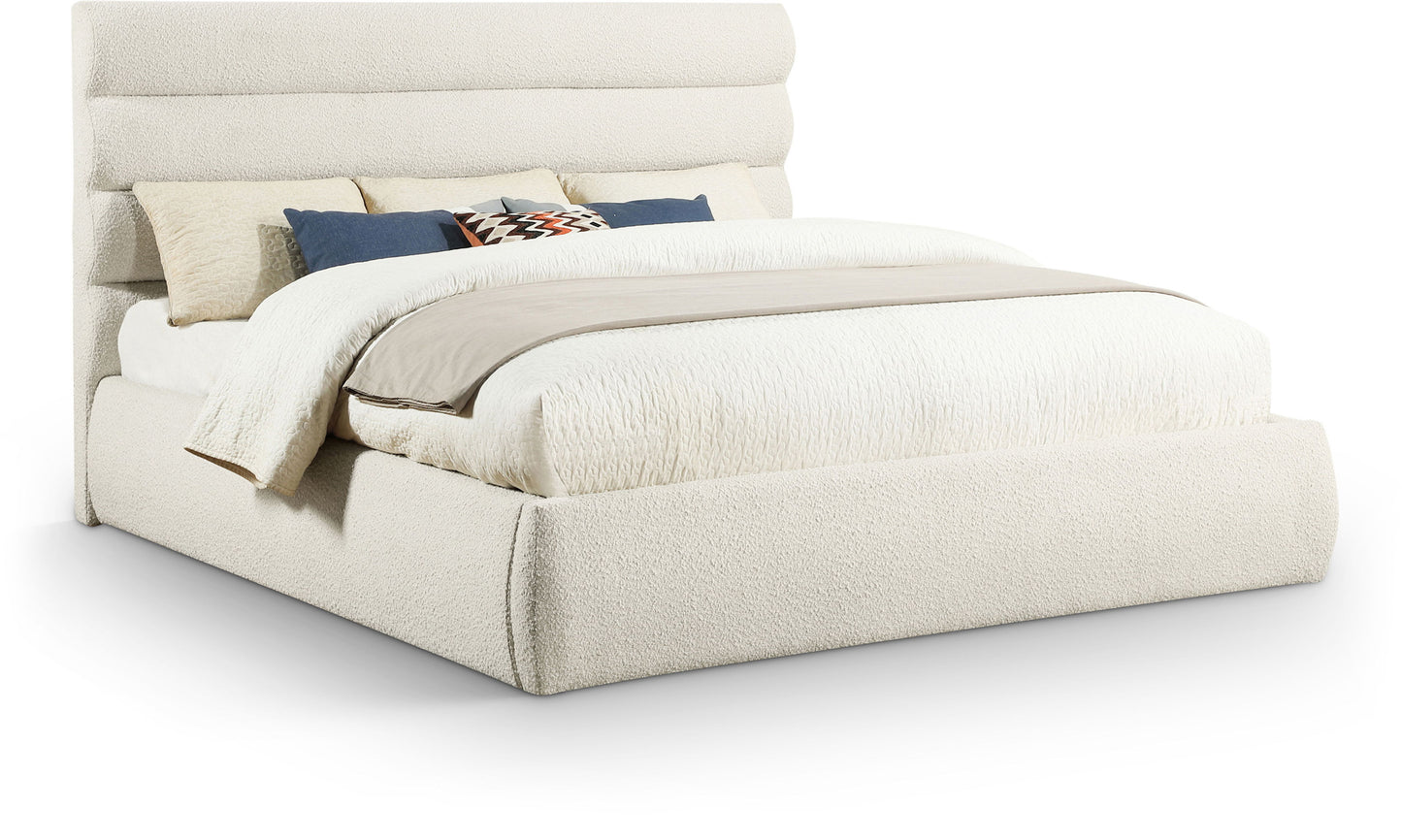Adam - Boucle Fabric Bed With 52" Headboard