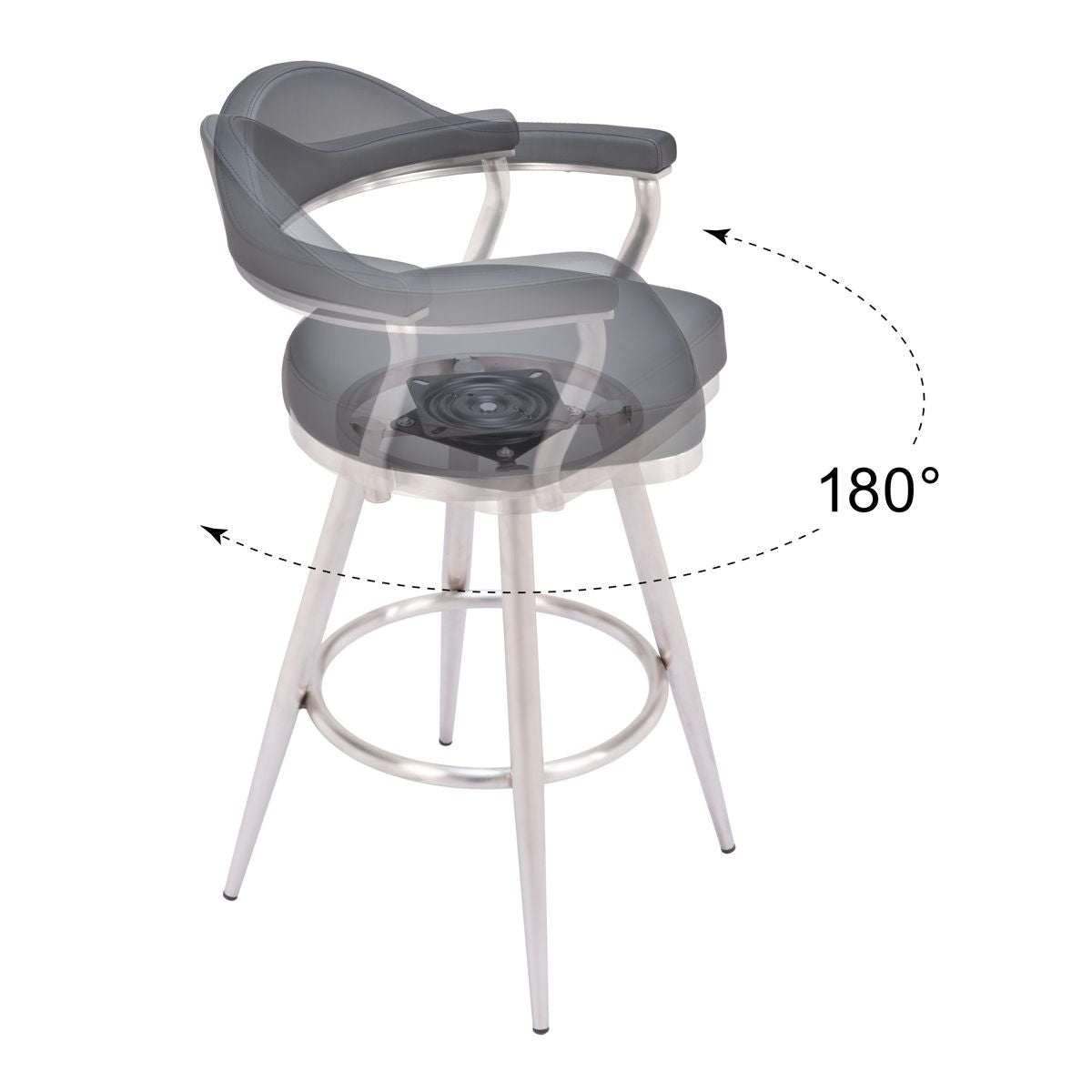 Vagur - Swivel Barstool - Black