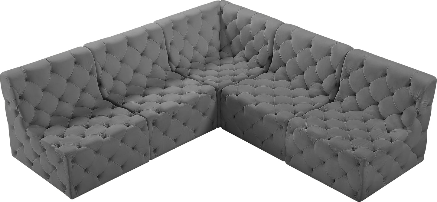 Tuft - Modular Sectional 5 Piece - Gray - Modern & Contemporary