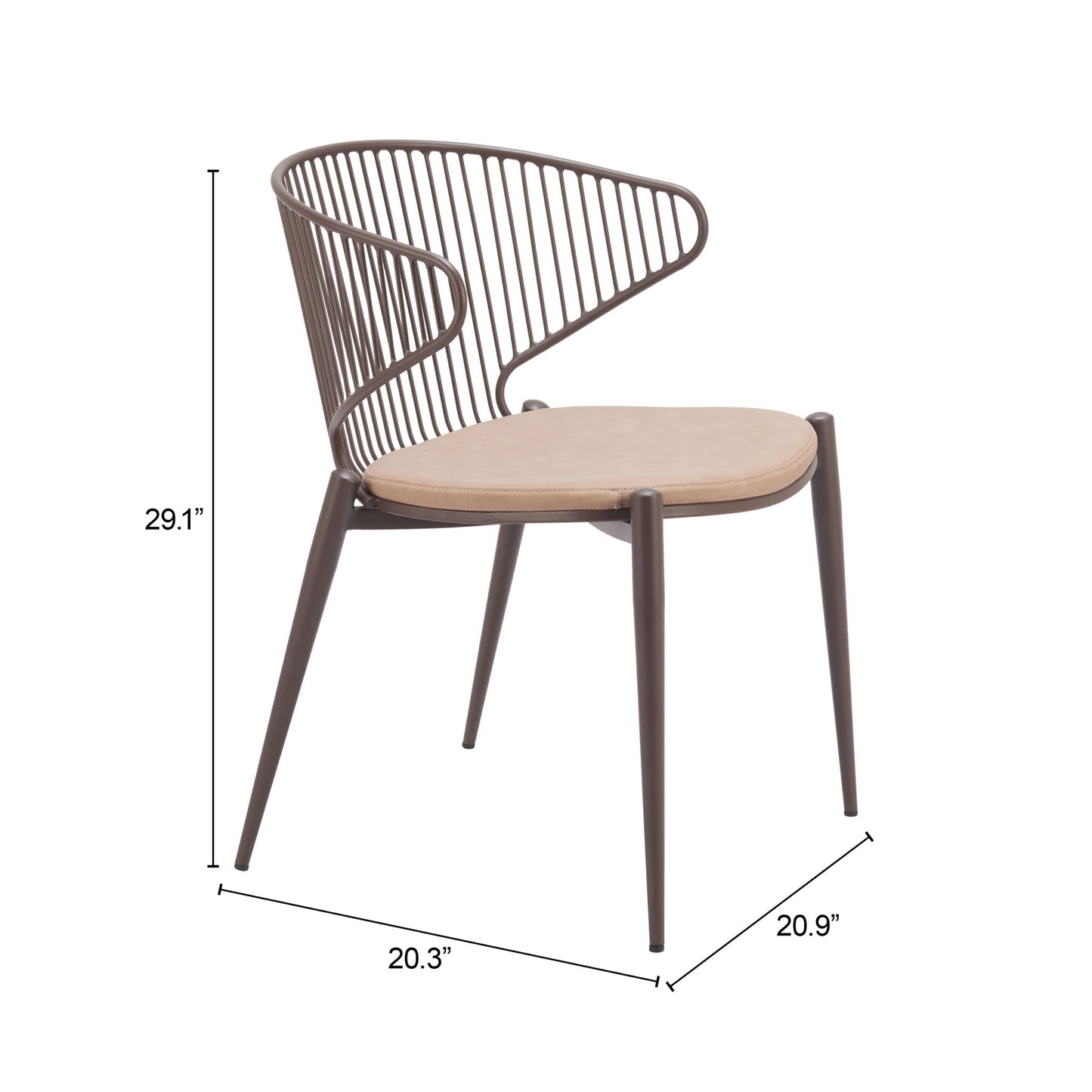Silues - Dining Chair (Set of 2) - Taupe & Brown